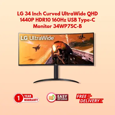 LG 34 Inch Curved UltraWide QHD Monitor for Sale