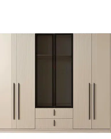 Elegant Modern Wardrobe with Glass Doors