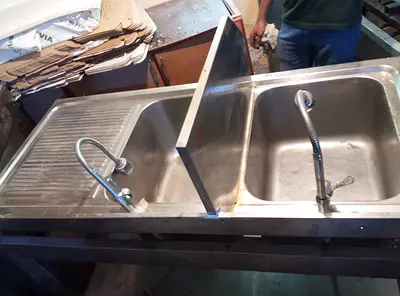 Heavy-Duty Stainless Steel Kitchen Sink with Dual Bowls