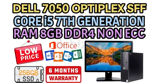DELL OPTIPLEX 7050 SFF RAM 8GB DDR4 CPU INTEL CORE I5 7TH GENERATION SSD 256GB NVME M2 (FULL SET)