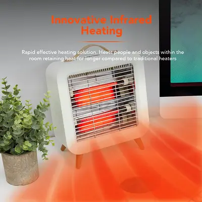 Warmlite, Infrared Desk Heater, Ultra-Quiet, Energy Efficient, Overheat Protection, 550W, Cream