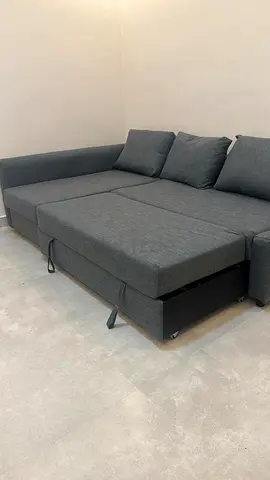 Ikea Grey L-Shaped Sofa with Storage