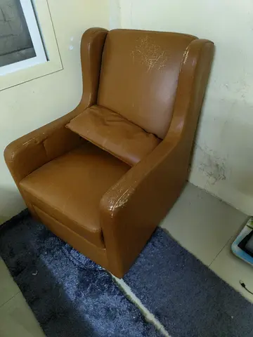 Comfortable Brown Leather Armchair for Sale
