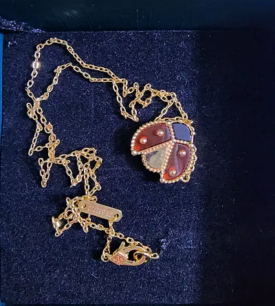 VCA Lucky Spring Lady bug necklace in 925 silver rose gold platingrosegold