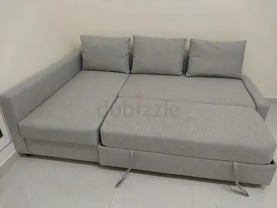 Ikea L Shape Sofa Cumbed Comfortable Grey Pull-Out Sofa Bed