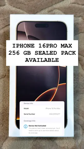 Brand New Apple iPhone 16 Pro Max 256GB Sealed Pack