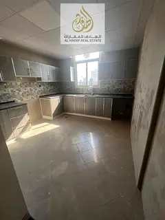 Annual rent in Ajman, Al Jurf 3 area. Brand new building, first occupancy for families. Two-bedroom
