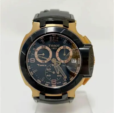 Tissot T-race Chronograph Black Gold Watch 47mm Eta G10.211 10atm Used