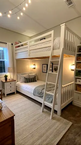 Stylish and Cozy Bunk Bed Frame with Storage