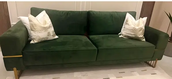 Elegant Green Velvet Sofa for Sale