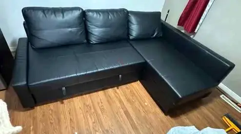Comfortable Black L-Shaped Sofa for Sale