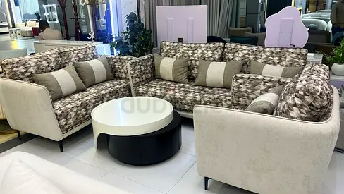 Comfortable and Modern L-Shaped Sofa Set with Coffee Table