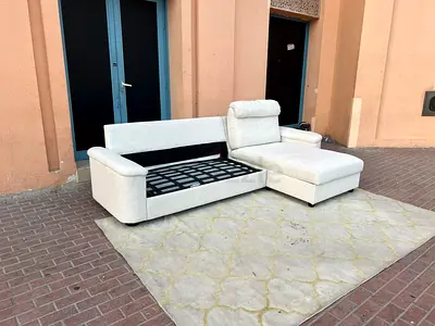 Perfect Condition Ikea Lidhult L Shape Sofa Bed with Storage