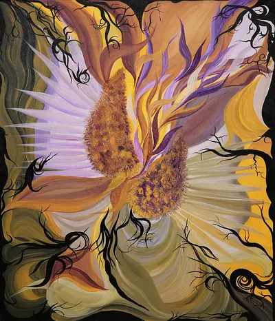 Abstract Autumn blossoms painting for sale