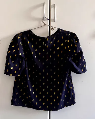 Stylish Navy Blue with Golden Polka Dot Top