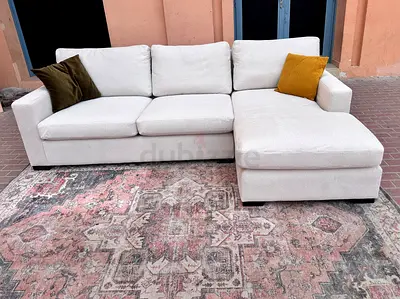 Crate and barrel Looks great Condition CrateBarrel Axis feather filled L Shape Sofa Beige