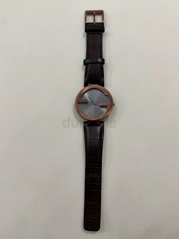 Gucci YA133309 Swiss 133.3 Series Interlocking Brown Leather Strap Watch 37mm