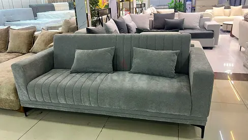 Comfortable Grey Sofa with Cushions