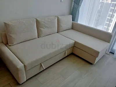 Comfortable L-Shaped Sofa in Neutral Beige