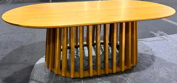 Modern wooden dining table and coffee table set