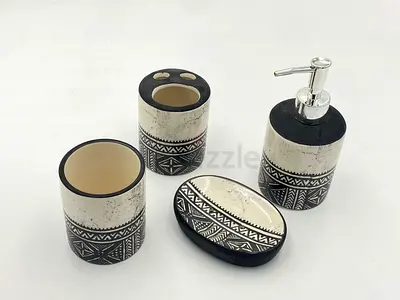Elegant 4-Piece Ceramic Bath Accessory Set