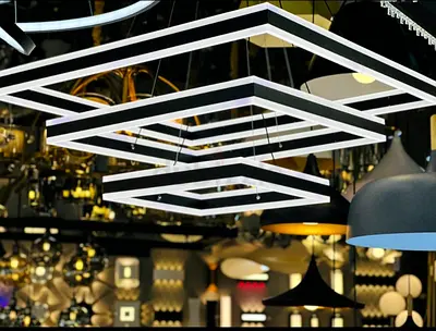 Modern Geometric LED Hanging Light – Brand New