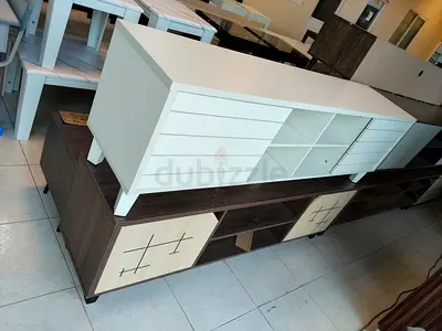 Stylish White and Brown Media Console