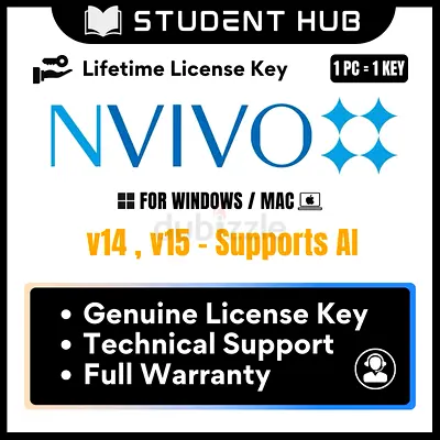 NVivo 14  15 License Key - Genuine  Supported WIN  MAC