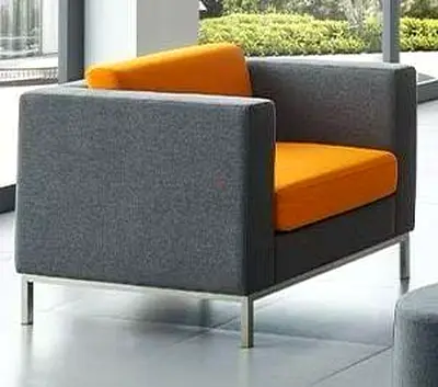Modern Grey and Orange Accent Chair