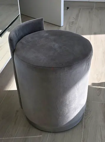 Stylish Grey Everly Velvet Ottoman