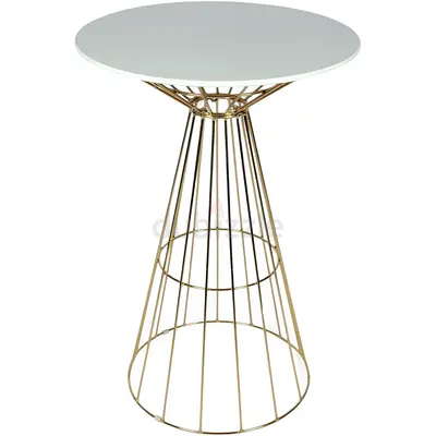 Stylish Round Gold Base Accent Table