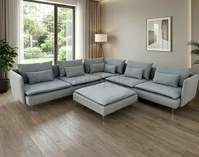 Ikea söderhamn sectional corner sofa with ottoman