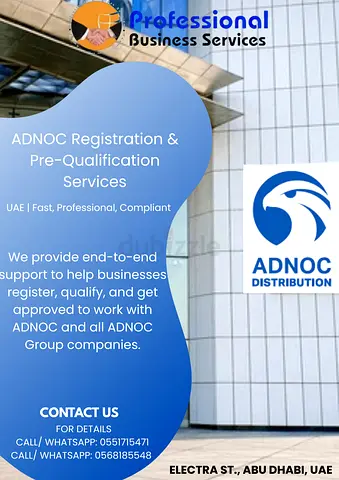 ADNOC REGISTRATION  PRE-QUALIFICATION SERVICES IN THE UAE