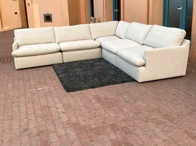 Selling great Condition Home Center Swin feather filled Corner Sofa Beige