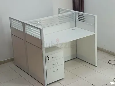 Sleek White Office Desk with Drawer