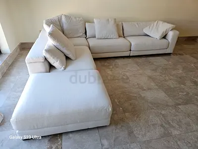 5__ pieces Modular Chattels and More Olta Sofa Beige with footstool