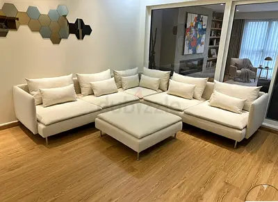 Ikea söderhamn corner 6-seater sofa with footstool