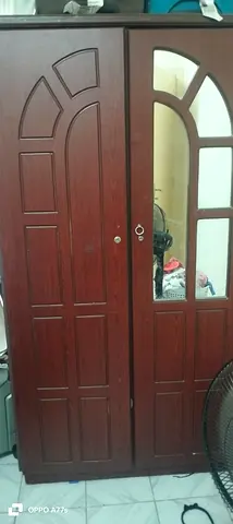 Sturdy Wooden Wardrobe with Mirror