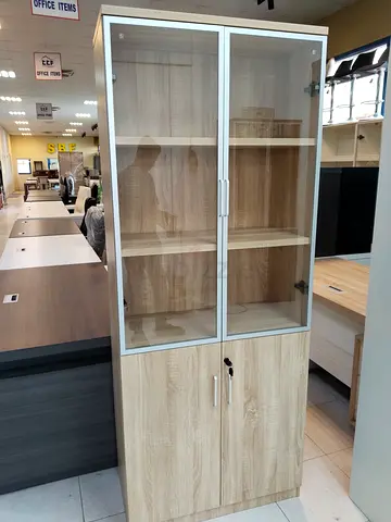 Stylish Wooden Display Cabinet with Glass Doors