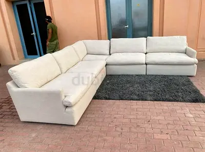 Excellent condition Home Center swin feather filled Corner Sofa Beige
