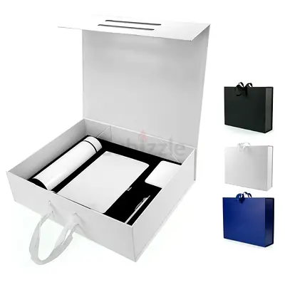 Corporate Office Gift Set in Color Themed Box with Ribbon Handle