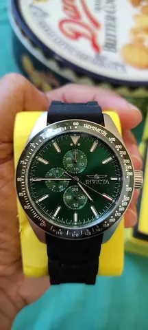 Elegant Invicta Green Dial Chronograph Watch