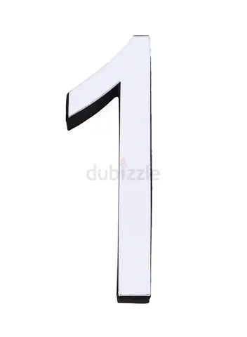 3D Number One DIY Wall Sticker Silver 50x70cm