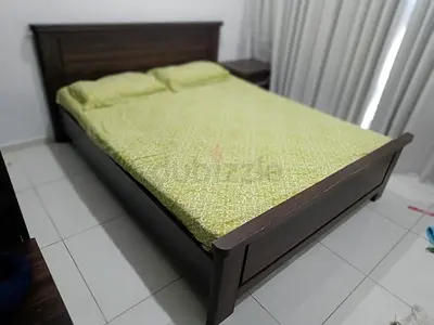 Beautiful Wooden Bed Frame with side tables