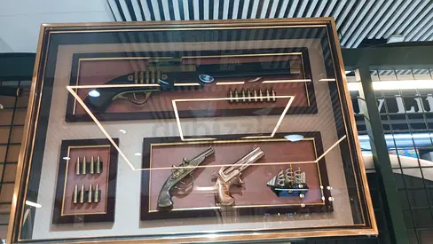 Framed Vintage Gun Model Display