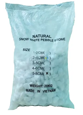 Stones, white pebbles for garden decor