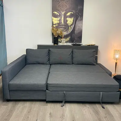 Comfortable Grey Sofa Bed with Storage