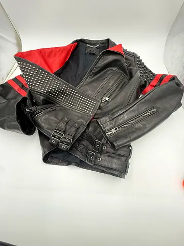 Diesel black gold leather jacket unused