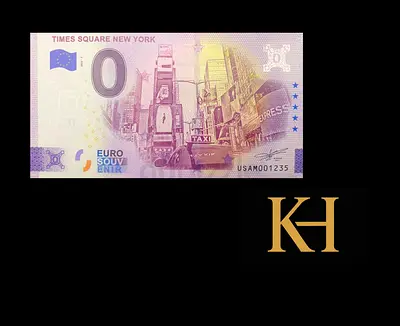Zero Euro Times Square Novelty Bill - Perfect for Collectors