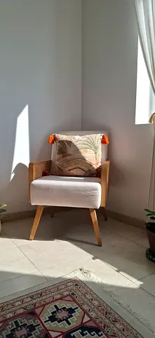 Accent Chair - Solid wood + Rattan